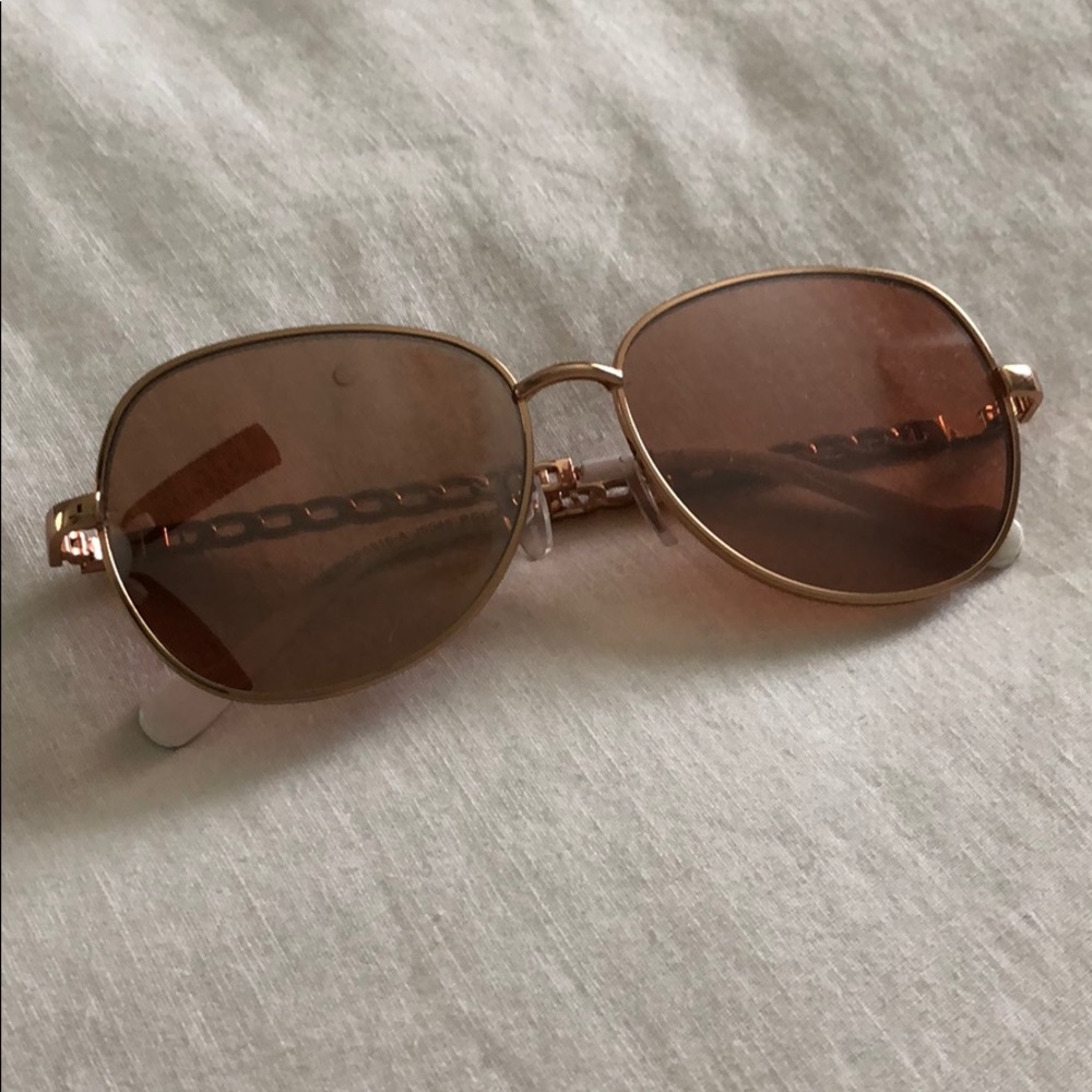 Pink Rose Gold Jessica Simpson Aviator Sunglasses